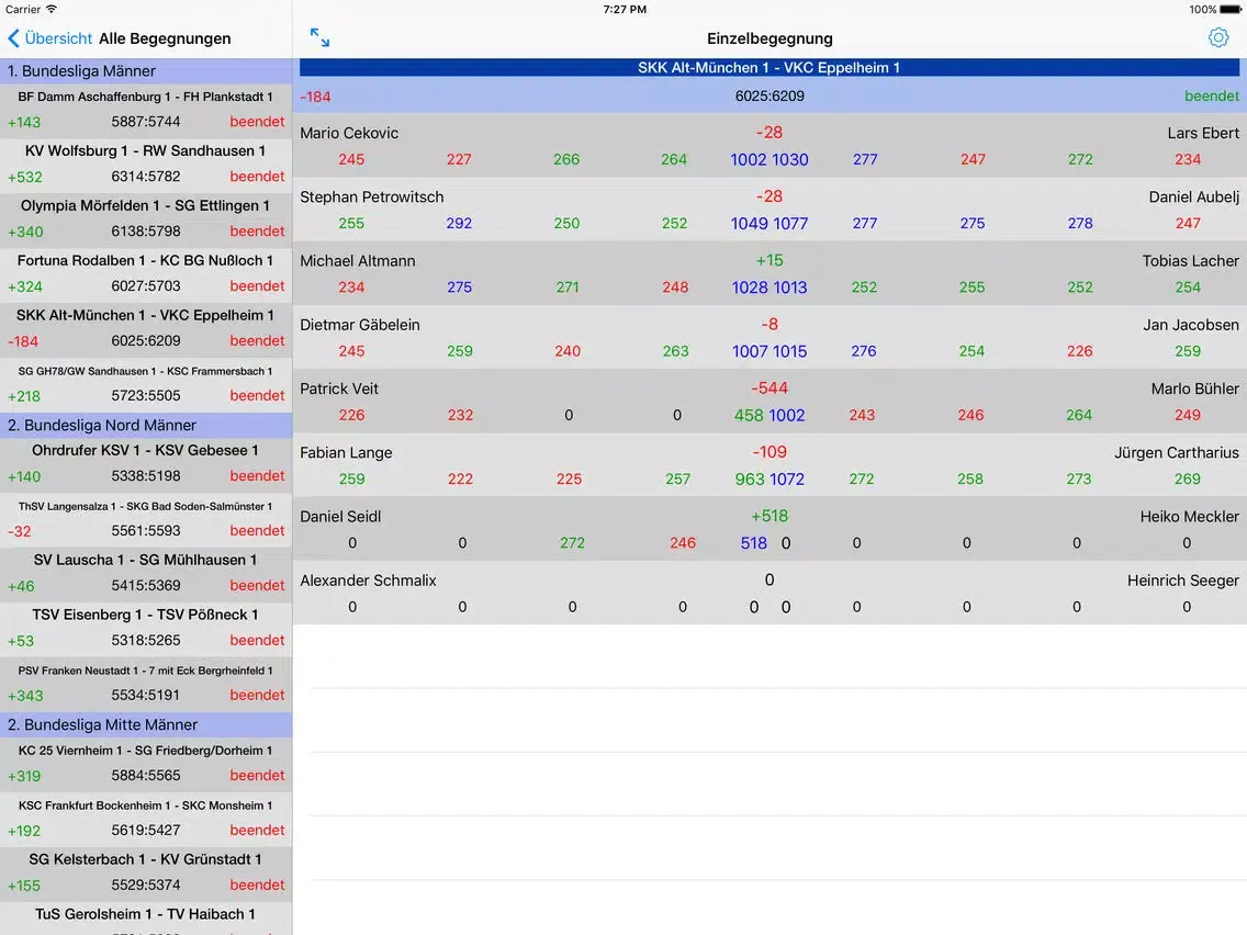 Capturas de tela do DCU LiveTicker iPad 