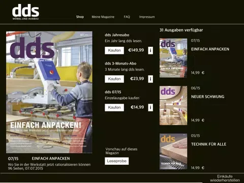 dds - das magazin für möbel und ausbau iPad  Screenshots