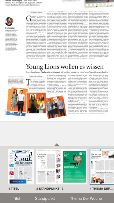 Capturas de tela do HORIZONT ePaper