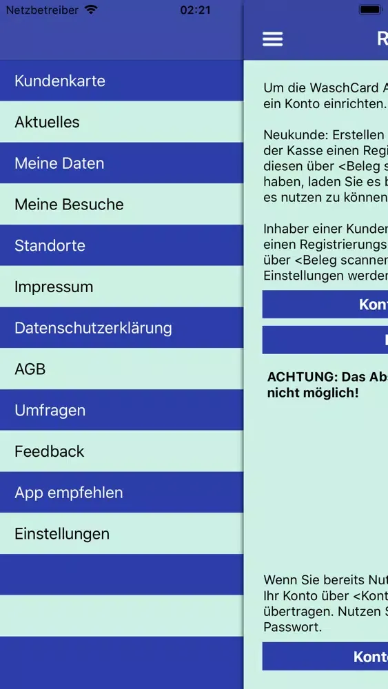 WaschCard Screenshots
