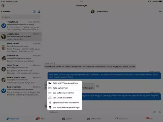 Скриншоты LernSax Messenger iPad 