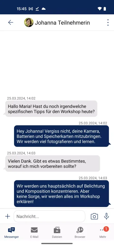 vhs.cloud Messenger Screenshots