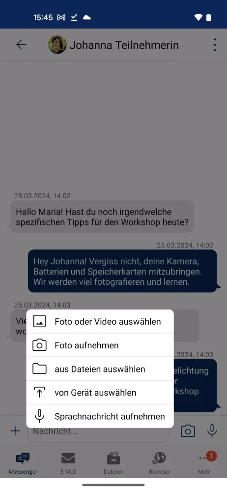 vhs.cloud Messenger Screenshots