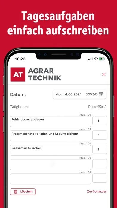 AGRARTECHNIK Berichtsheft Screenshots