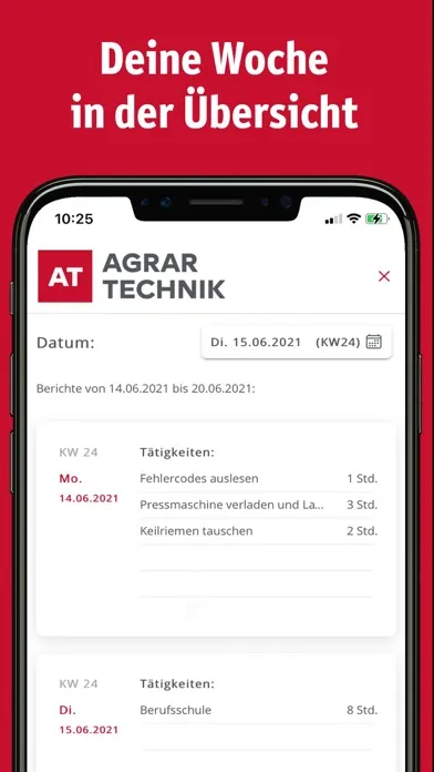 AGRARTECHNIK Berichtsheft Screenshots