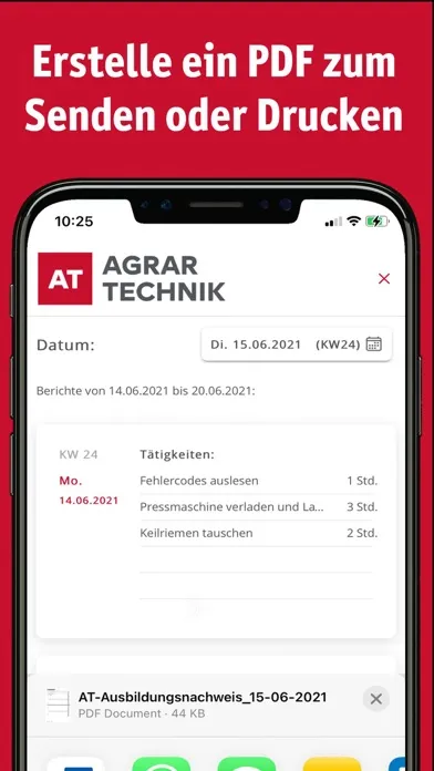 AGRARTECHNIK Berichtsheft Screenshots