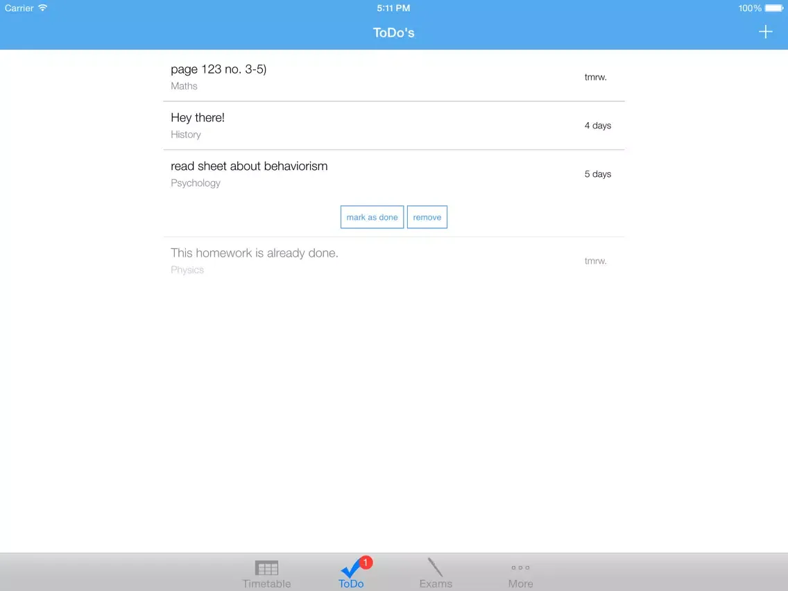 MyTimeTable - The School App iPad  स्क्रीनशॉट