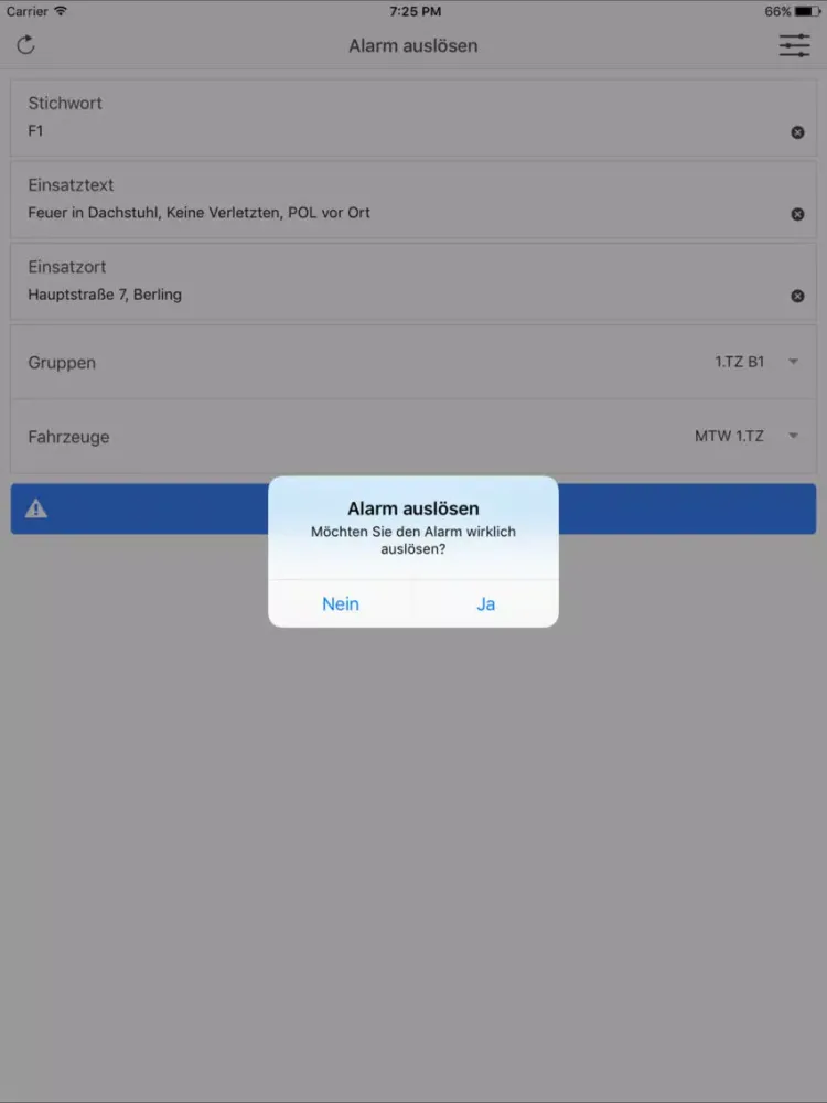 Alarmbox Zentrale Divera 24/7 iPad  Screenshots