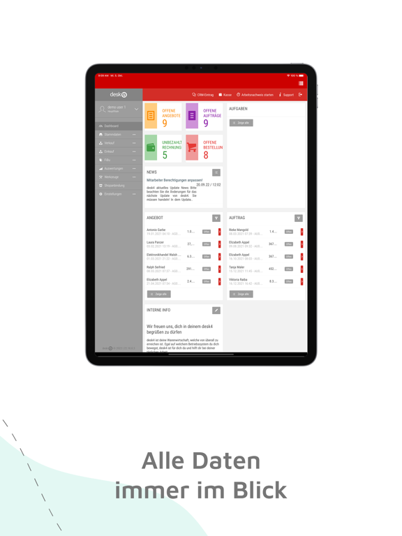 desk4 - Cloud Warenwirtschaft iPad  স্ক্রিনশট
