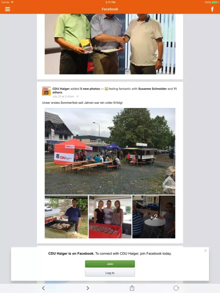 Zrzuty ekranu CDU Stadtverband Haiger iPad 
