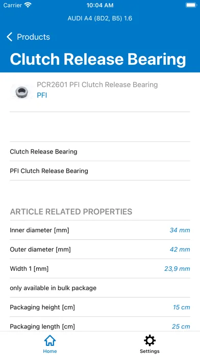 Capturas de pantalla de PFI Bearings