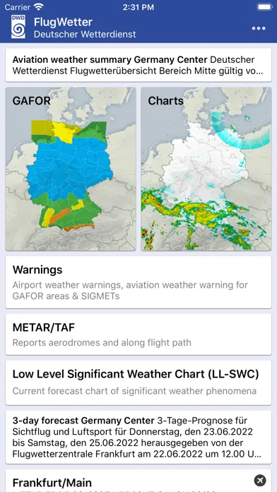 Capturas de pantalla de DWD FlugWetter