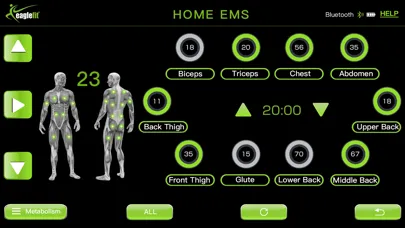 Capturas de tela do eaglefit® EMS SYSTEM