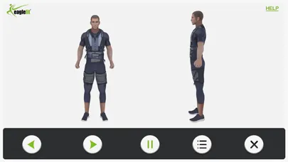 Capturas de tela do eaglefit® EMS SYSTEM