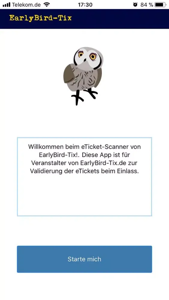 EarlyBirdTix eTicket Scanner Ekran Görüntüleri