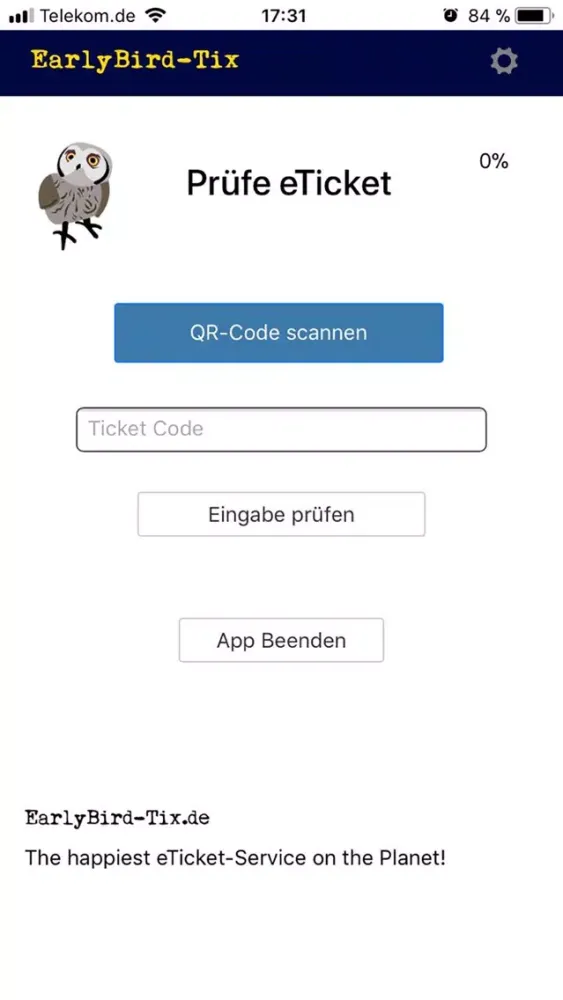 EarlyBirdTix eTicket Scanner Ekran Görüntüleri
