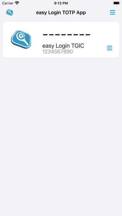 Tangkapan skrin easy Login TOTP App