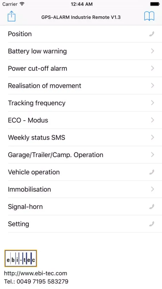 Captures d'écran de GPS-ALARM INDUSTRIE