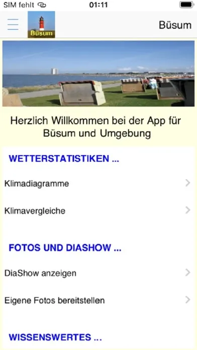 Capturas de tela do Büsum Urlaubs App