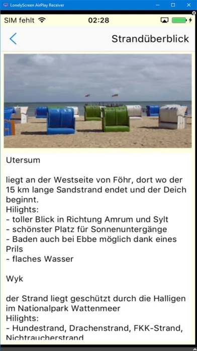 Capturas de pantalla de Föhr App für den Urlaub