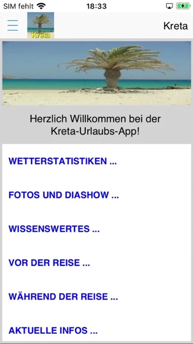 Kreta Urlaubs App Ekran Görüntüleri