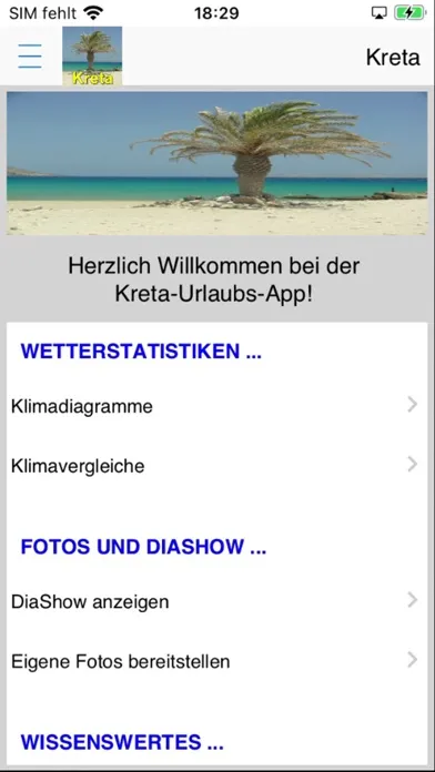 Kreta Urlaubs App Ekran Görüntüleri