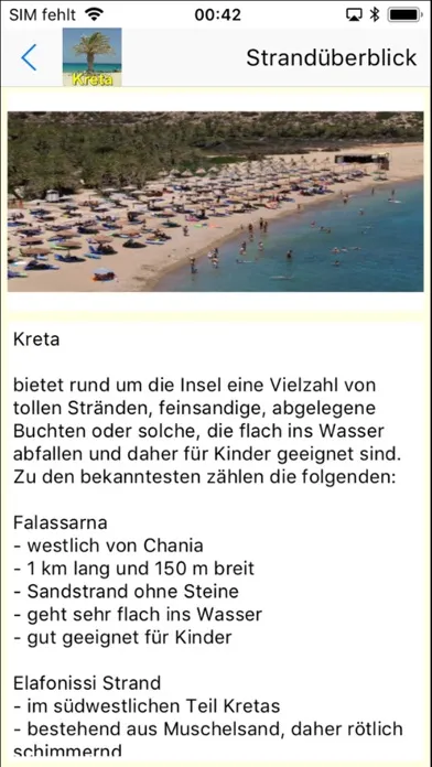 Kreta Urlaubs App Ekran Görüntüleri