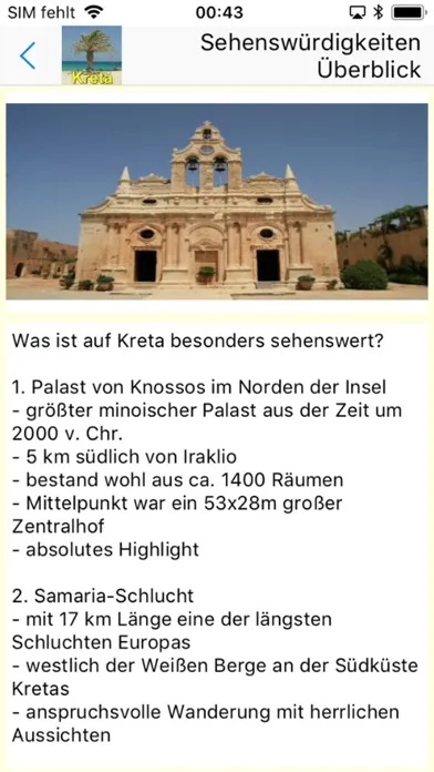 Kreta Urlaubs App Ekran Görüntüleri
