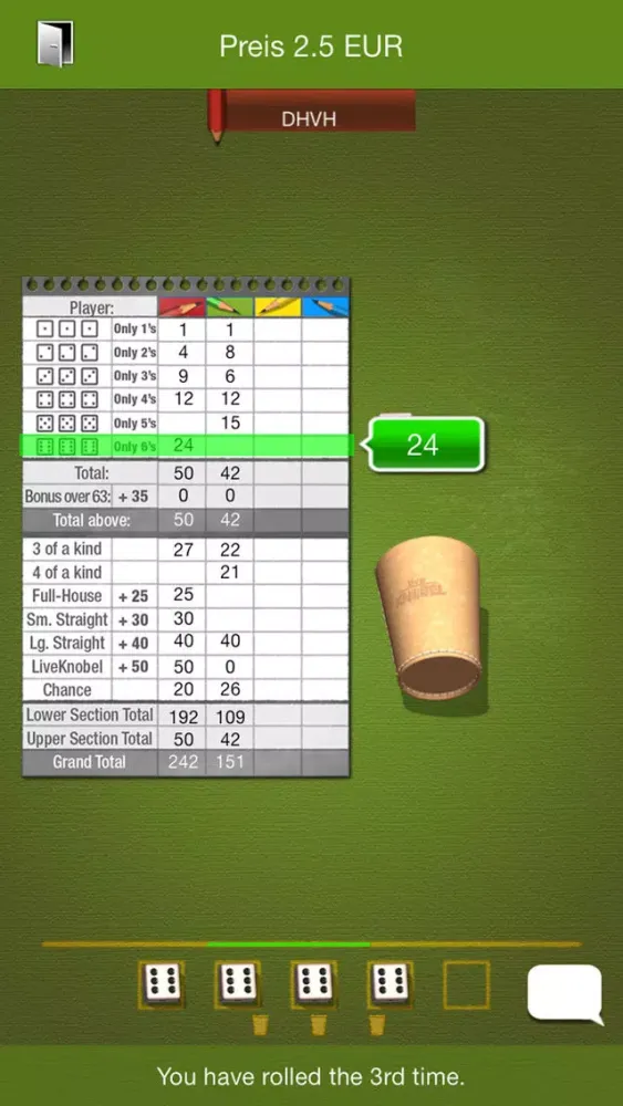 Capturas de pantalla de LiveKnobel - Yatzy Dice online Game!