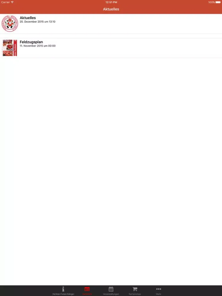 Rote Funken Ratingen iPad  سکرین شاٹس