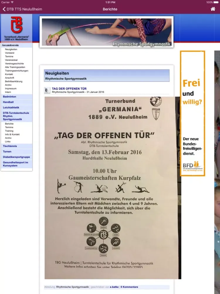 Tangkapan layar RSG Neulußheim iPad 