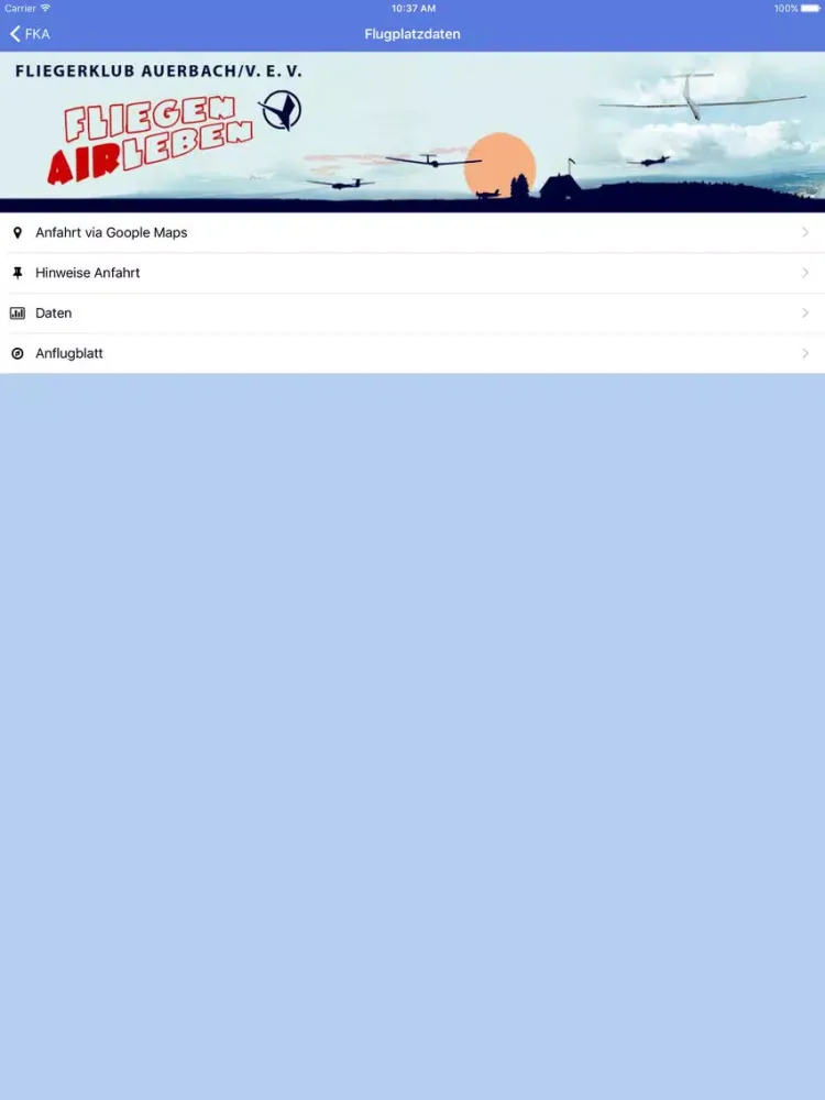Fliegerklub Auerbach/V. e.V. iPad 应用截图