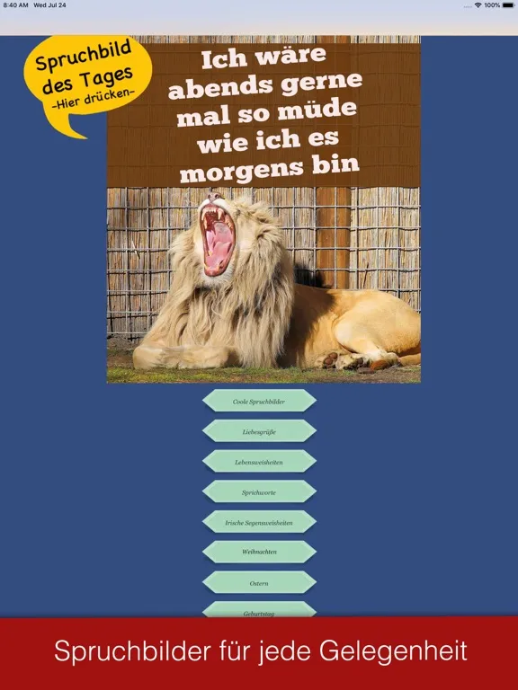 Tangkapan layar Coole Spruchbilder - Sprüche iPad 
