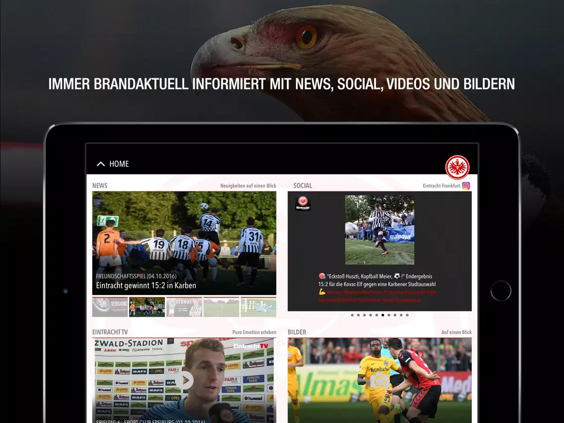 Eintracht Frankfurt- Adler App iPad 应用截图