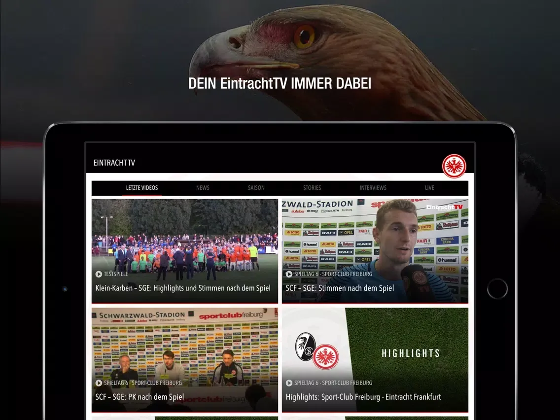 Eintracht Frankfurt- Adler App iPad 应用截图