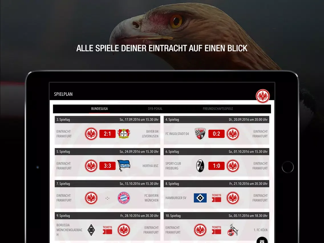 Eintracht Frankfurt- Adler App iPad 应用截图