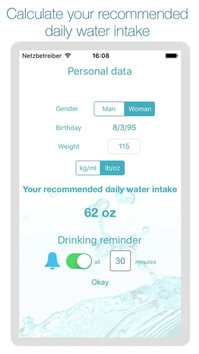 Drink Water Reminder and Intake Tracker Screenshots