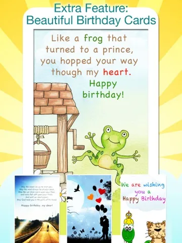 Birthday Greeting Cards - Text on Pictures: Happy Birthday Greetings iPad 应用截图