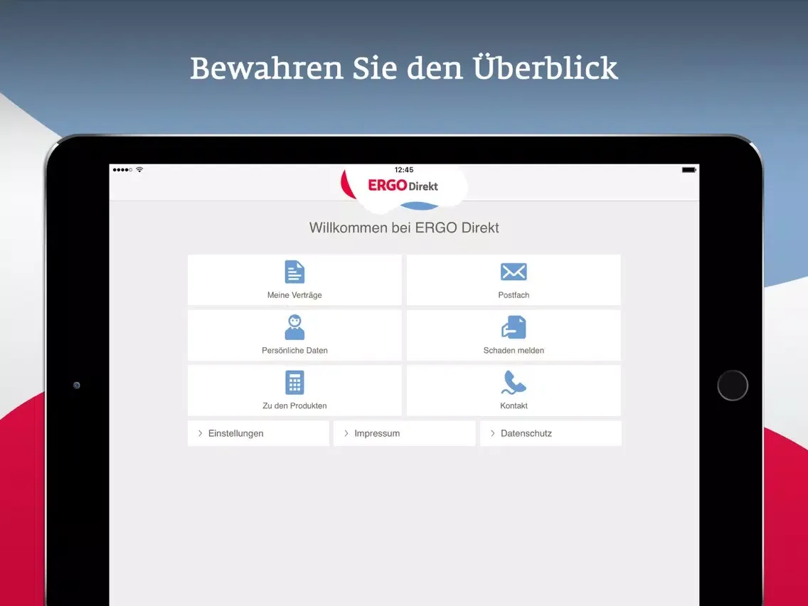 Zrzuty ekranu Kundenportal iPad 