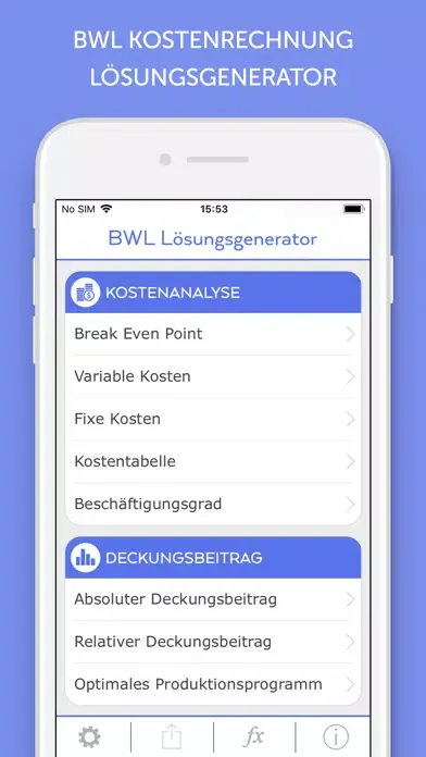 Скриншоты BWL Lösungsgenerator