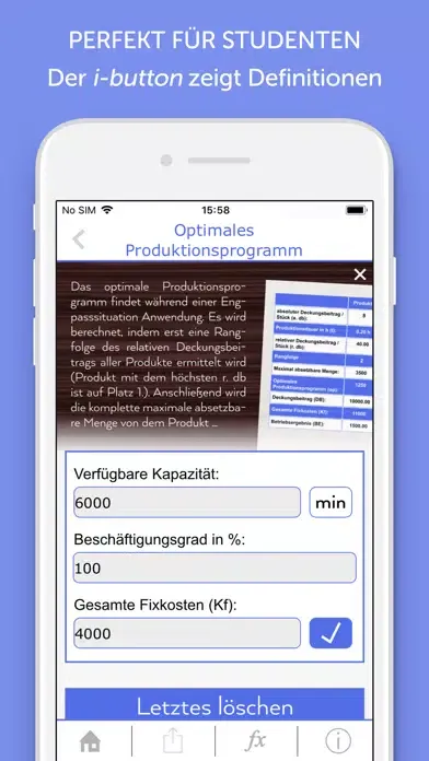 Скриншоты BWL Lösungsgenerator