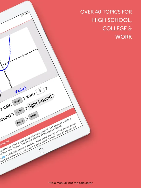 Tangkapan skrin TI-84 CE Calculator Manual iPad 