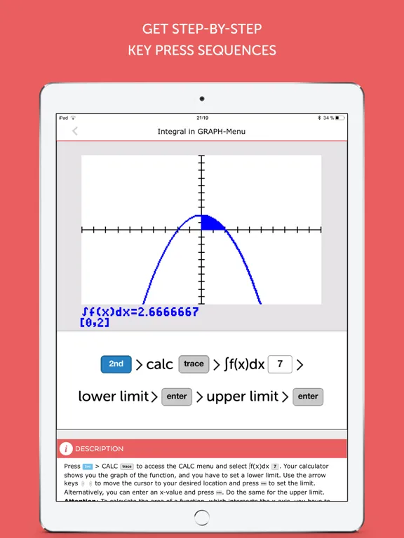 Tangkapan skrin TI-84 CE Calculator Manual iPad 