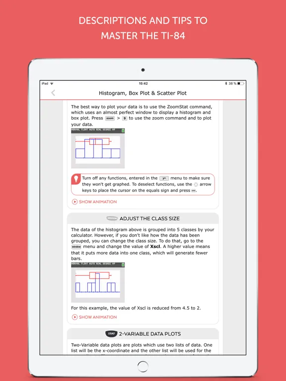 Tangkapan skrin TI-84 CE Calculator Manual iPad 