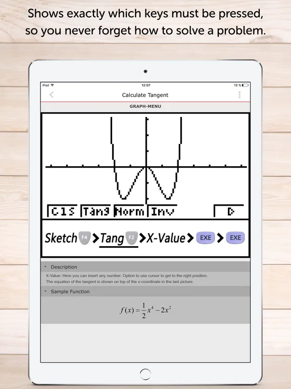 Captures d'écran de CASIO Graph Calculator Manual iPad 