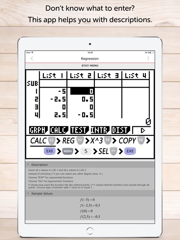 Captures d'écran de CASIO Graph Calculator Manual iPad 