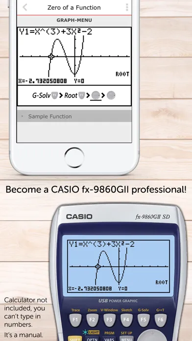 Captures d'écran de CASIO Graph Calculator Manual