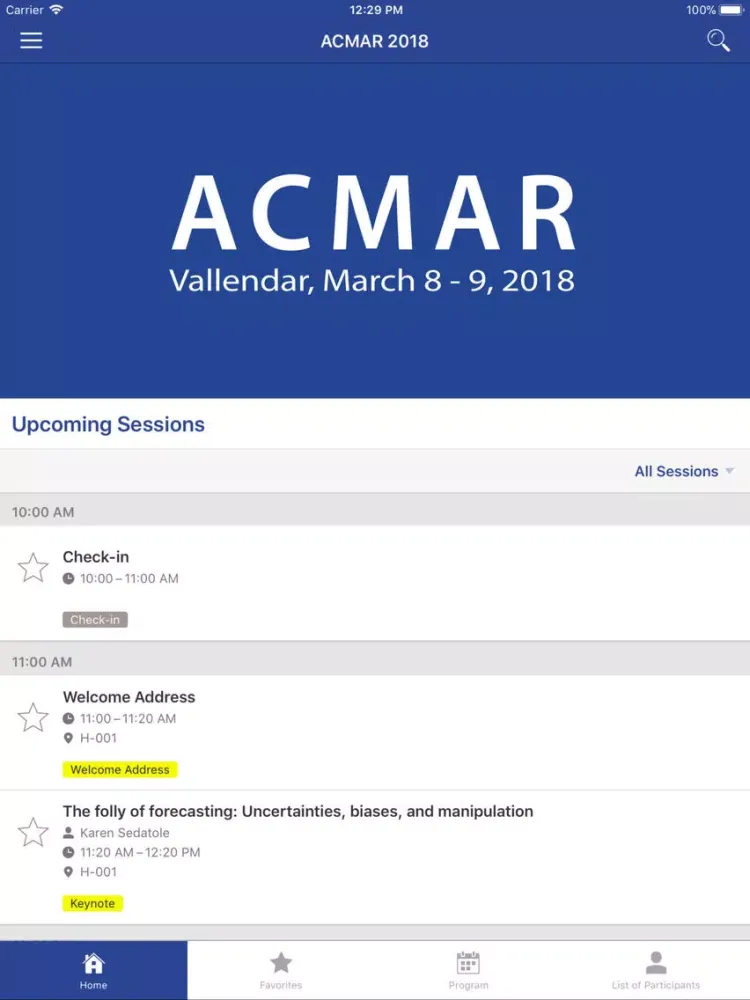 Captures d'écran de ACMAR 2018 iPad 