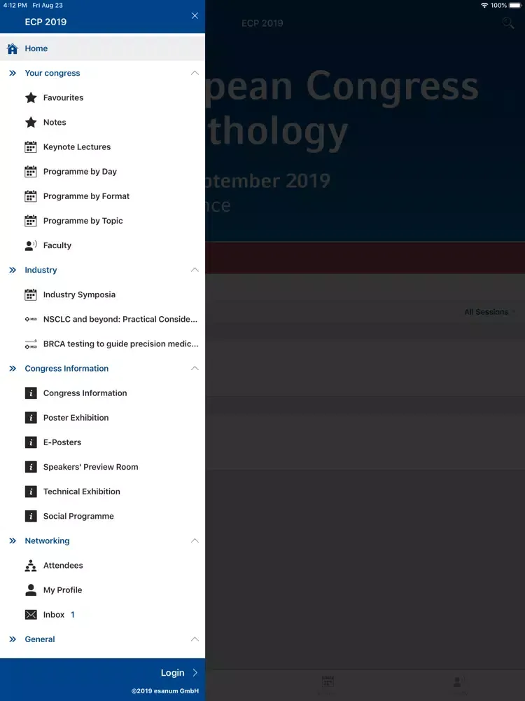 ECP 2019 iPad  Screenshots