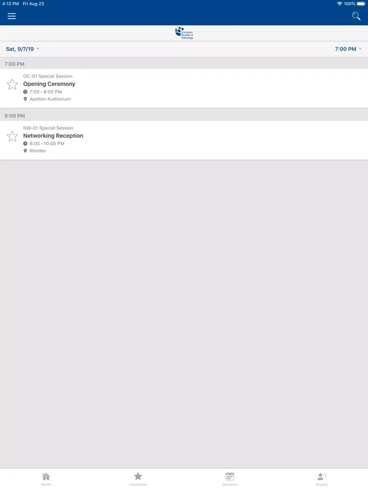 ECP 2019 iPad  Screenshots